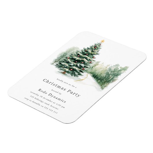 Moderne zakelijke kerstfeestuitnodiging magneet (Linkerzijde)