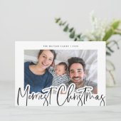 Moderne zakelijke kerstfoto feestdagenkaart (Staand voorkant)