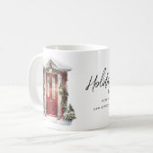 Moderne Zakelijke Kerstwensen Koffiemok (Voorkant links)