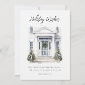 Moderne Zakelijke Kerstwensen Plat Kerstkaart (Voorkant)