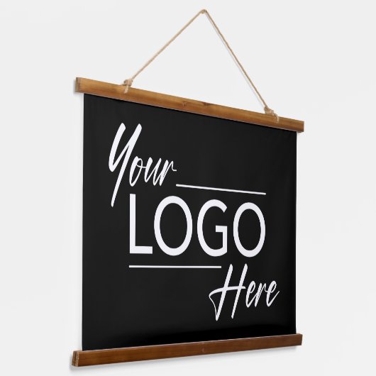 Moderne zakelijke Logo Black Hangend Wandkleed (Gebogen)