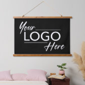 Moderne zakelijke Logo Black Hangend Wandkleed (Slaapkamer)