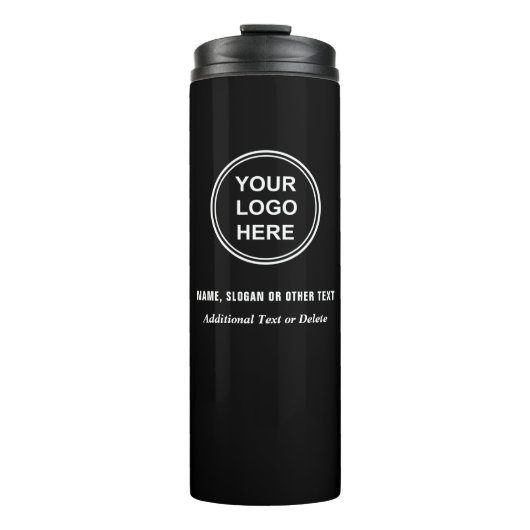 Moderne zakelijke Logo Black Thermosbeker (Voorkant)