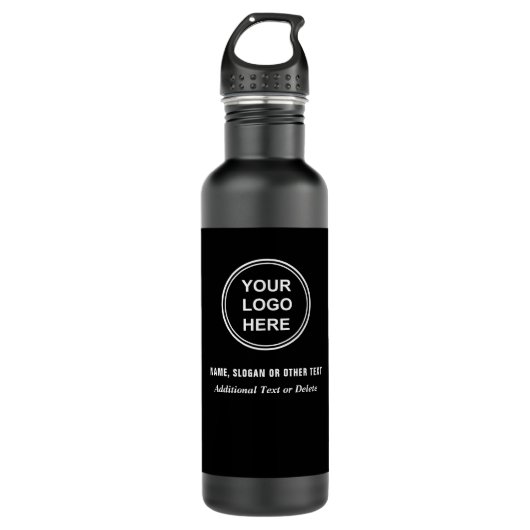 Moderne zakelijke Logo Black Waterfles (Voorkant)