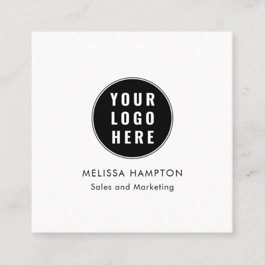 Moderne zakelijke Logo en medewerkers Vierkante Visitekaartje (Voorkant)