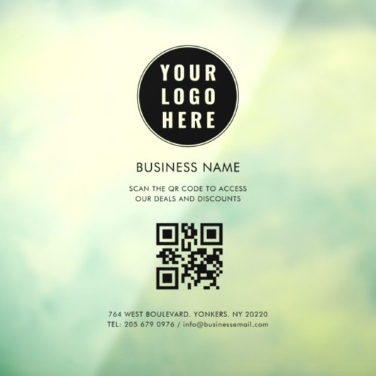 Moderne Zakelijke Logo en QR Code Maatwerk Raamsticker (Vel 3)