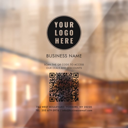 Moderne Zakelijke Logo en QR Code Maatwerk Raamsticker (Vel 2)
