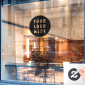 Moderne Zakelijke Logo en QR Code Maatwerk Raamsticker (Cafe Raam)