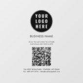 Moderne Zakelijke Logo en QR Code Maatwerk Raamsticker (Vel)