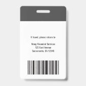 Moderne zakelijke Logo foto Badge (Achterkant)