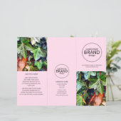 Moderne zakelijke Logo Foto drievoudig roze brochu (Staand voorkant)