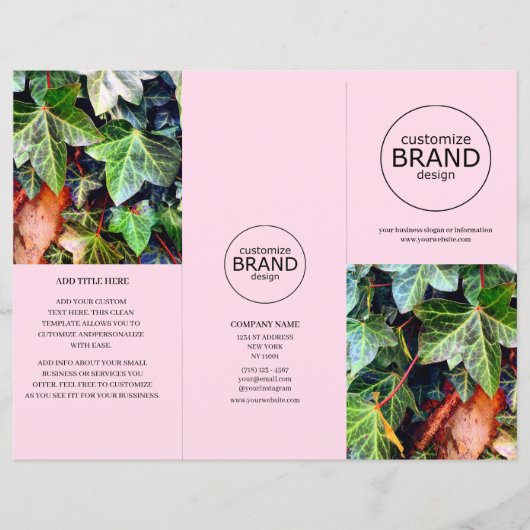 Moderne zakelijke Logo Foto drievoudig roze brochu (Voorkant)