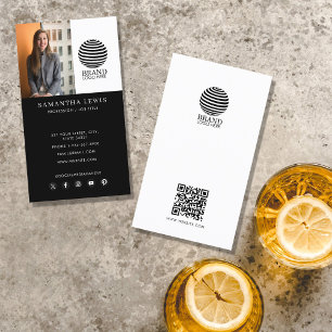 Moderne zakelijke Logo Foto QR Code Social Media Visitekaartje
