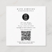 Moderne Zakelijke Logo Fotograaf Foto QR-code Vierkante Visitekaartje (Achterkant)