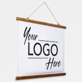 Moderne zakelijke Logo Hangend Wandkleed (Gebogen)