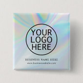 Moderne zakelijke Logo iriserende medewerkers zwaa Vierkante Button 5,1 Cm (Voorkant)