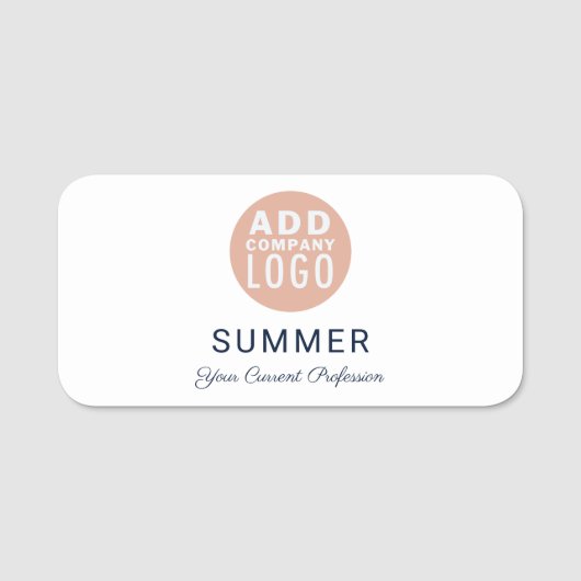 Moderne zakelijke Logo minimalistische medewerkers Naamplaatje (Voorkant)