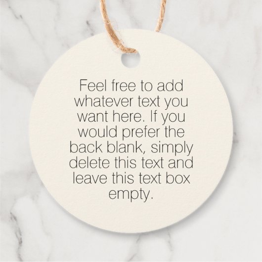 Moderne zakelijke Logo op Ecru Ivory Hang Label (Achterkant)