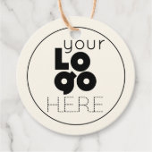 Moderne zakelijke Logo op Ecru Ivory Hang Label (Voorkant)