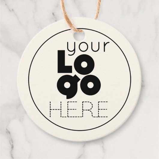Moderne zakelijke Logo op Ecru Ivory Hang Label (Voorkant)