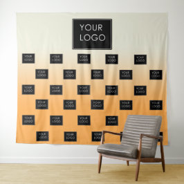 Moderne zakelijke Logo Oranje Ombre Fair Backdrop Wandkleed