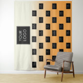 Moderne zakelijke Logo Oranje Ombre Fair Backdrop Wandkleed (In situ)