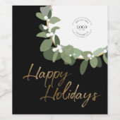 Moderne zakelijke Logo Prettige feestdagen geen fo Wijn Etiket (Enkel label)