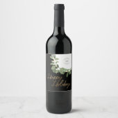 Moderne zakelijke Logo Prettige feestdagen geen fo Wijn Etiket (Voorkant)