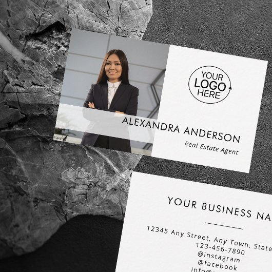 Moderne zakelijke Logo professionele foto minimaal Visitekaartje