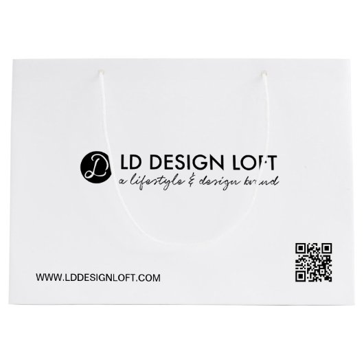 Moderne zakelijke logo QR-code Aangepaste sjabloon Groot Cadeauzakje (Voorkant)