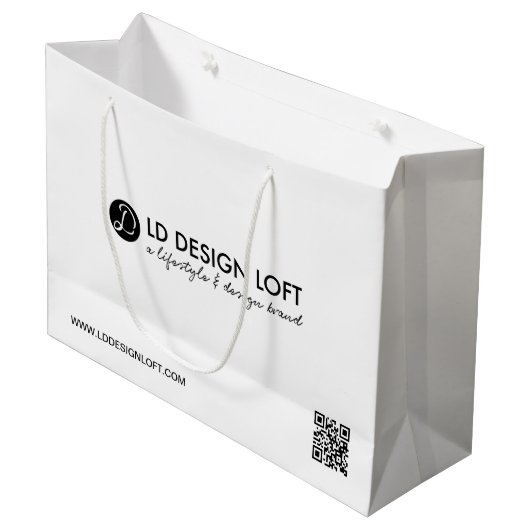 Moderne zakelijke logo QR-code Aangepaste sjabloon Groot Cadeauzakje (Voorkant Gekanteld)