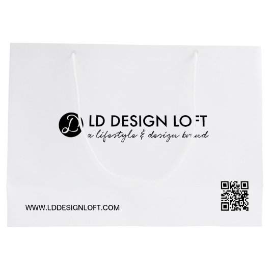 Moderne zakelijke logo QR-code Aangepaste sjabloon Groot Cadeauzakje (Achterkant)