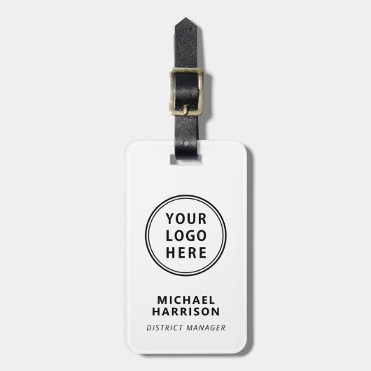 Moderne zakelijke Logo QR-code Bagagelabel (Voorkant verticaal)