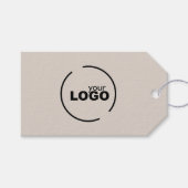 Moderne zakelijke Logo QR Code Beige Price Labels Cadeaulabel (Voorkant (Horizontaal))