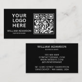 Moderne zakelijke Logo, QR-code | Black Profession Visitekaartje (Voorkant / Achterkant)