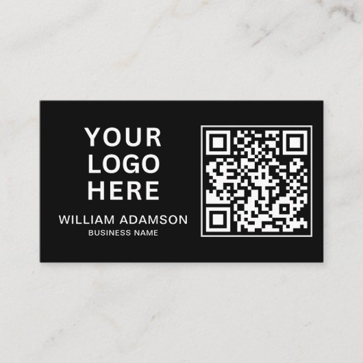 Moderne zakelijke Logo, QR-code | Black Profession Visitekaartje (Voorkant)