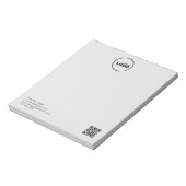 Moderne zakelijke Logo QR-code lichte grijs Notitieblok (Linkerzijde)