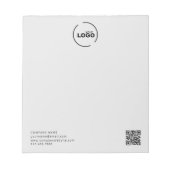 Moderne zakelijke Logo QR-code lichte grijs Notitieblok (Voorkant)