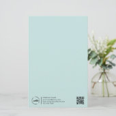 Moderne zakelijke Logo QR-code lichte Turquoise Briefpapier (Staand voorkant)