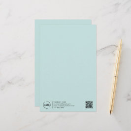 Moderne zakelijke Logo QR-code lichte Turquoise Briefpapier
