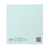 Moderne zakelijke Logo QR-code lichte Turquoise Notitieblok (Voorkant)