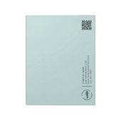 Moderne zakelijke Logo QR-code lichte Turquoise Notitieblok (Linkerzijde)