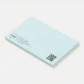 Moderne zakelijke Logo QR-code lichte Turquoise Post-it® Notes (Schuin)