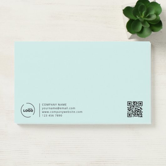 Moderne zakelijke Logo QR-code lichte Turquoise Post-it® Notes (Kantoor)