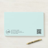 Moderne zakelijke Logo QR-code lichte Turquoise Post-it® Notes (Op bureau)