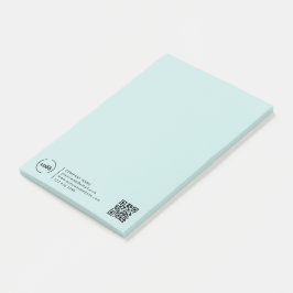 Moderne zakelijke Logo QR-code lichte Turquoise Post-it® Notes