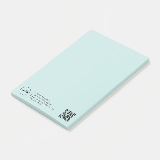 Moderne zakelijke Logo QR-code lichte Turquoise Post-it® Notes (Schuin)