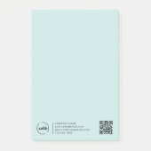 Moderne zakelijke Logo QR-code lichte Turquoise Post-it® Notes (Voorkant)