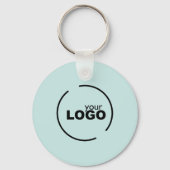 Moderne zakelijke Logo QR-code lichte Turquoise Sleutelhanger (Voorkant)