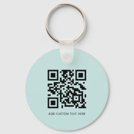 Moderne zakelijke Logo QR-code lichte Turquoise Sleutelhanger